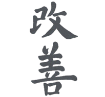 Kanji japonés de «kaizen» (改善), mejora continua